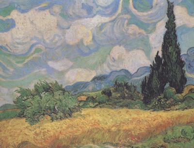 Vincent Van Gogh Wheat Field with Cypresses at the Haute Galline near Eygalieres (nn04) Spain oil painting art